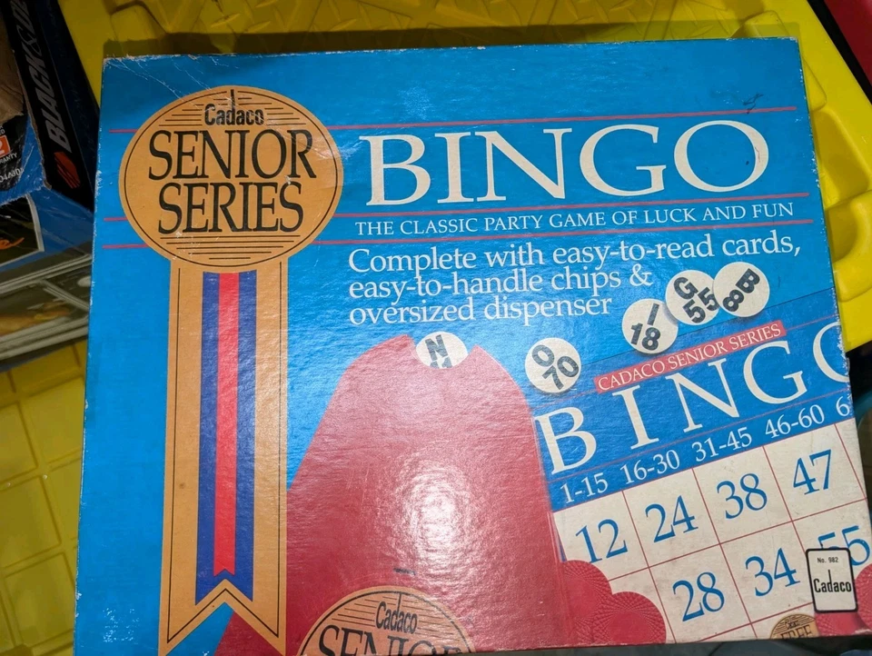 Cadaco Senior Series Bingo Game Classic Party Game Of Luck & Fun W/ Cards Chips - Image 1 of 4