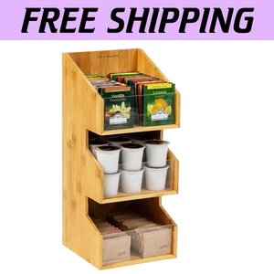 Elegante Organizzatore Caffè in Rayon di Bambù con Pareti Acriliche Trasparenti, 6,5"x15" - Foto 1 di 9