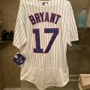 CHICAGO CUBS 2016 #17 BRYANT SIZE 44 AUTHENTIC MAJESTIC BUTTON SHORT SLEEVE - Picture 1 of 20