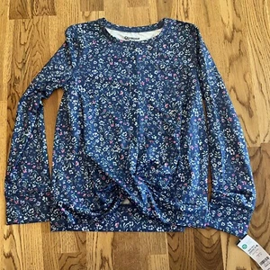 Oshkosh Shirt Top Blue Floral Knot Twist Blouse Girls Size 10 NWT - Picture 1 of 4