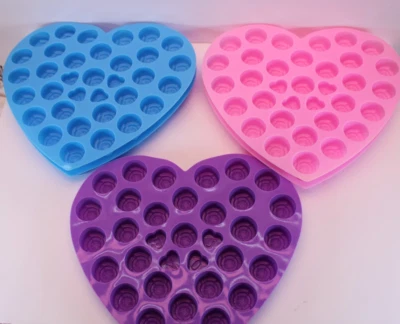 Lot of 5 Silicone Flower Rose LOVE Candy Molds Chocolates Minis Fondant Resin 1" - Image 1 of 4