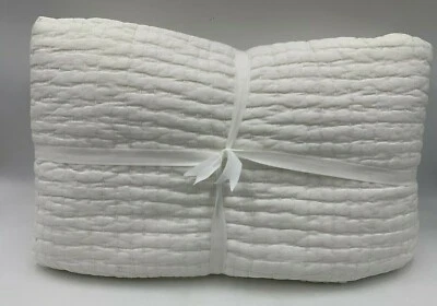 Pottery Barn Pick Stitch Pick Stitch Quilt Full Queen White #320B - Image 1 of 4