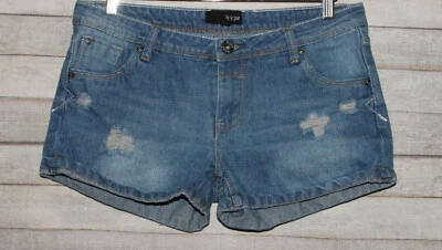 Pantalones Cortos de Jean Hype Para Mujer Juniors Azul Denim Talla 7 Mezcla de Algodón Envejecido Foto 1 de 4