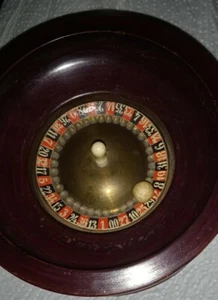 Antikes Reiseroulette Roulette Kessel Holz um 1920 - Bild 1 von 6