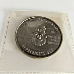 Downtown Irish Club St. Patick Parade 1978 Oxidized Silver Doubloon New Orleans - Picture 1 of 4