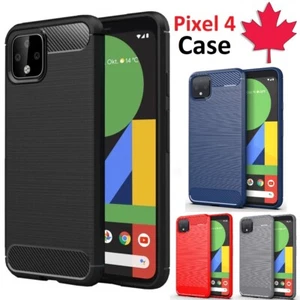 For Google Pixel 4 & 4 XL Case Carbon Fiber Protective Shockproof Soft TPU Cover - Picture 1 of 11