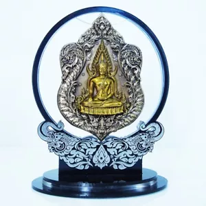 Moneda Sema Amuleto Tailandés Phra Buddha Chinnarat Phaya Nak Talla 5" Bronce BE2566 - Imagen 1 de 22
