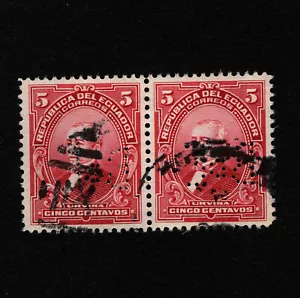 OPC 1925 Ecuador 5c Urvina Sc#208 Par Banco del Ecuador "BDE" 38157 - Imagen 1 de 2