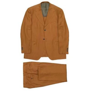 STUVARD MOOIS Caramel Color Irish Linen Suit EU 56 NEW US 46 - Picture 1 of 11