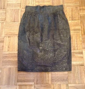 Falda de Cuero-Escada por Margaretha Ley-Neiman Marcus Couture-Euro Talla 42-NUEVA SIN ETIQUETAS - Imagen 1 de 6