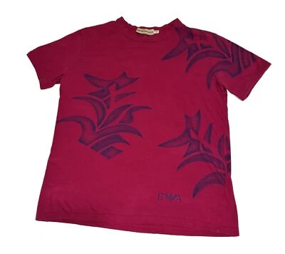 Camiseta Camiseta Talla Mediana Emporio Armani Estampada Gráficos Florales Rosa Italia Foto 1 de 4
