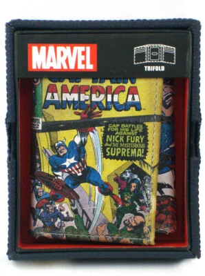Captain America Trifold Wallet Marvel Comics Cover Art Novelty New In Box - Image 1 of 4