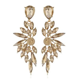 Bridal Rhinestone Statement Earrings for Women Girls Cluster Crystal Earrings Da - Picture 1 of 6
