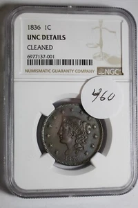 1836 UNC Details NGC Large Cent - Picture 1 of 5