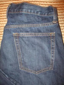 Old Navy Loose Straight Leg Men's Dark Blue Denim Jeans Size 34 x 30 Mint - Picture 1 of 5