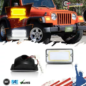 2PC Clear Lens Front Bumper Parking Turn Signal Light for Jeep Wrangler TJ 97-06 - Bild 1 von 12