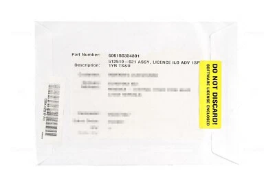 512519-021 HP ESSENTIALS INTEGRATED LIGHTS OUT ADVANCED IN ENVELOPE - Image 1 of 4