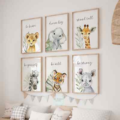 Set Of 6 Safari Animal Prints For The Safari Themed Nursery Or Bedroom • 25$