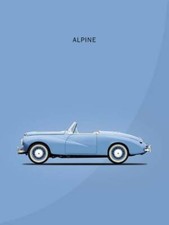Poster - Sunbeam Alpine Sport, Minimal Modern Classic Car Pop Art, 4 Sizes