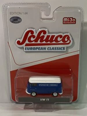 VW T1 Porsche azul branco Schuco European Classics 1:64 4800 - Imagem 1 de 4