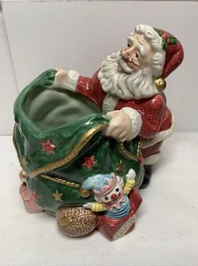 Fitz and Folyd NWT Christmas Santa w/Present Bag Candle Holder - Picture 1 of 7