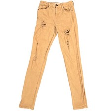 Bullhead High Rise Skinniest Fit Jeans Womens 7 (25x29.5) Brown Denim Distressed