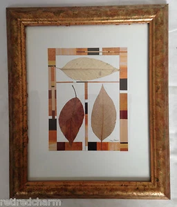 ❤️Original Mosaic Art Leaves 🍂Picture Beautiful Frame Signed One of a Kind❤️ - Picture 1 of 6