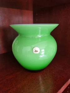 Vase Glas grün Glasmanufaktur Harzkristall Kugelvase wie NEU NP 99,- EUR - Bild 1 von 3