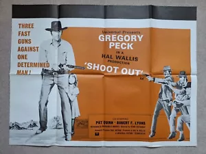 Shoot Out Rare Original Film Cinema Movie Poster Gregory Peck Patricia Quinn - Picture 1 of 6