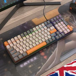 RGB Mechanical Keyboard USB Type C Gamer Keypad Wired Keypad for Laptop Computer - Picture 1 of 10