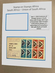 South Africa Exhibit Backup FDC Scott Cat 193-194 in Blk of 4 1953 - Picture 1 of 2