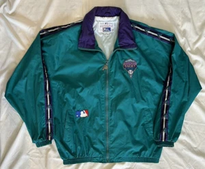 Vtg Diamondbacks Pro Player Jacket Mens L Windbreaker Lined Hood MLB Full Zip - Picture 1 of 15
