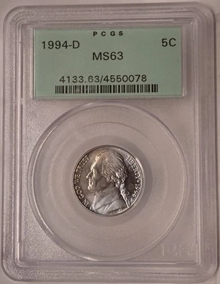 1994-D Jefferson Nickel PCGS MS63 Gen 3.1 Old Holder OGH Toned - Image 1 of 4