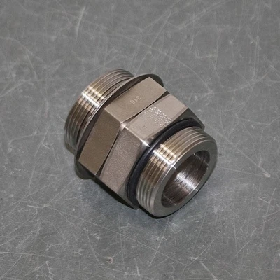 Parker O-Ring Male Union Fitting 24 F5OHAO-SS, 1-1/2" SAE ORB, 316 SS, 1-7/8"-12 - Image 1 of 4