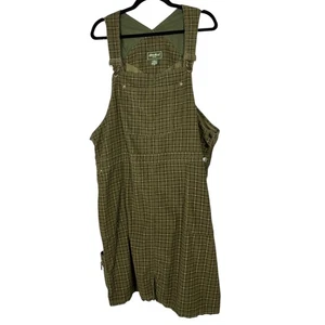 Eddie Bauer Vintage 90er grün kariert Cord Overall Pullover Kleid Gr. 2X - Bild 1 von 5