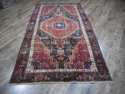 Geometric Vintage Turkish Rug,HandMade Anatolian Turkish Village Rug 4.10x9.2 Ft - Image 1 of 4