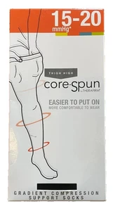 Calze supporto compressione Core Spun Therafirm 15-20mmHg bianco medio lungo 17128 - Foto 1 di 4