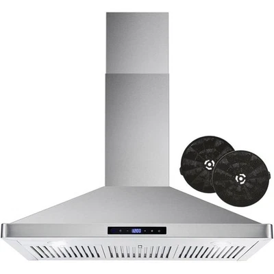 Cosmo 36" 380 CFM Ductless Wall Mount Range Hood Kitchen Hood in Stainless Steel - Image 1 of 3