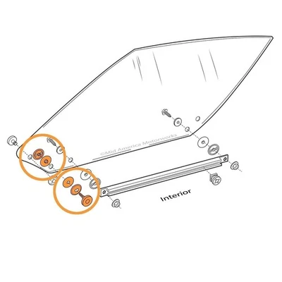 1969-1982 Corvette C3 Side Window Front Mounting Kit With Roller - Image 1 of 4