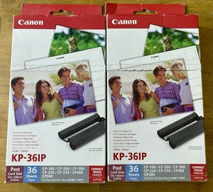 Menge 2 Canon Original Selphy & CP KP-361P Tinte und 36 Blatt Papier 4” x 6” NEU - Bild 1 von 7
