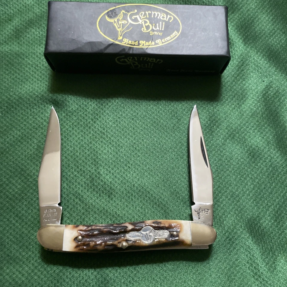 German Bull Stag Muskrat Knife - Image 1 of 4