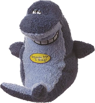 Deedle Dude Singing Shark Plush Dog Toy, 8-Inch, Blue,All Breed Sizes