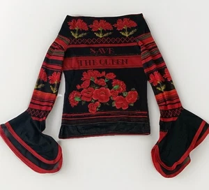 Blusa Camisa Save The Queen SPELLOUT Malla Estilo Top Jean Paul Gaultier Y2K, Talla S - Imagen 1 de 14
