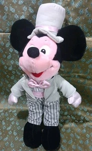 Disney Mickey Mouse In Top Hat and Tails 15" Vintage Plush Figure - Picture 1 of 4