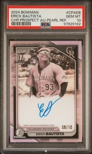 2024 Bowman Auto Pearl Refractor /10 Erick Bautista PSA 10 - Picture 1 of 2