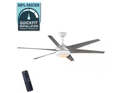 HDC Windward 68 in. Ceiling Fan LED Light White Color Changing Matte w/ Remote - Image 1 of 4