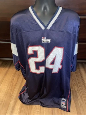 Camiseta New England Patriots Ty Law Adulto Talla 4XL Reebok Azul NFL #24 Foto 1 de 4