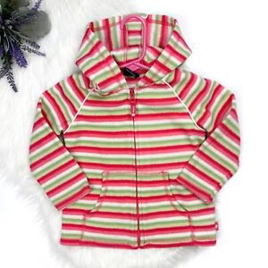 The Children's Place Girls Toddler Striped Fleece Zip Up Hoodie Multicolor 4T