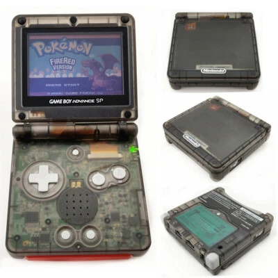 Clear Black Game Boy Advance SP Console AGS 001 Front light LCD GBA SP Console - Image 1 of 4
