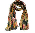 DOLCE & GABBANA Scarf Multicolor Yellow Floral Cotton Pareo Wrap Cover Accessory